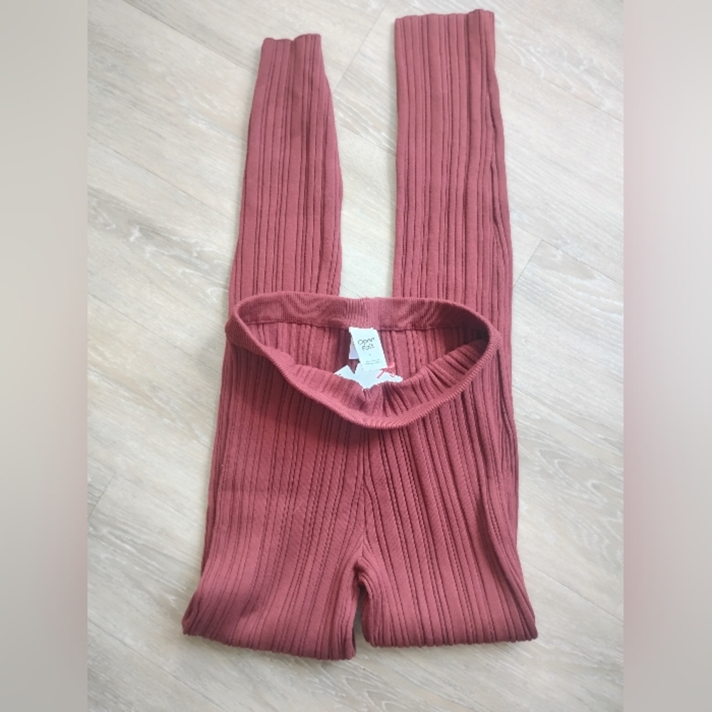 Open Edit Ribbed Brown/Orange Sweater Leggings